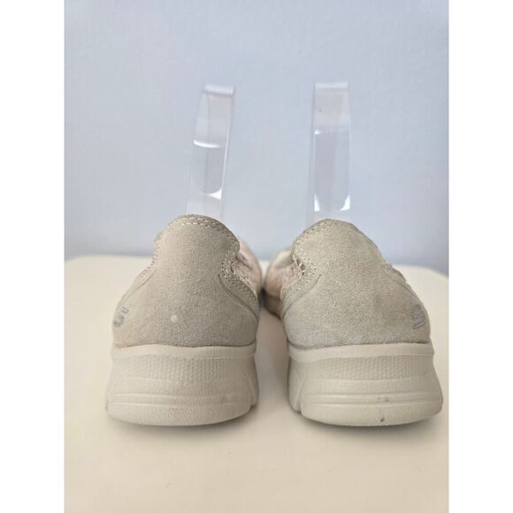 Skechers 23413 Beige Lace Flats 8.5 | Memory Foam Slip On Walking Shoes Neutral - Picture 5 of 7